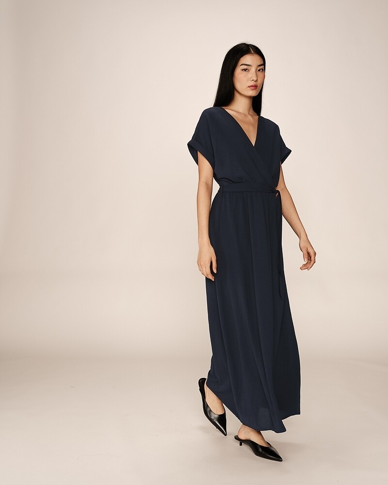 GRACE & MILA<br>Vestido maxi fluido com cinto, PAPILLON