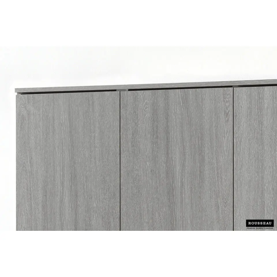 Opbergkast Ray 120cm met 3 deuren en 4 legplanken - grijze eik