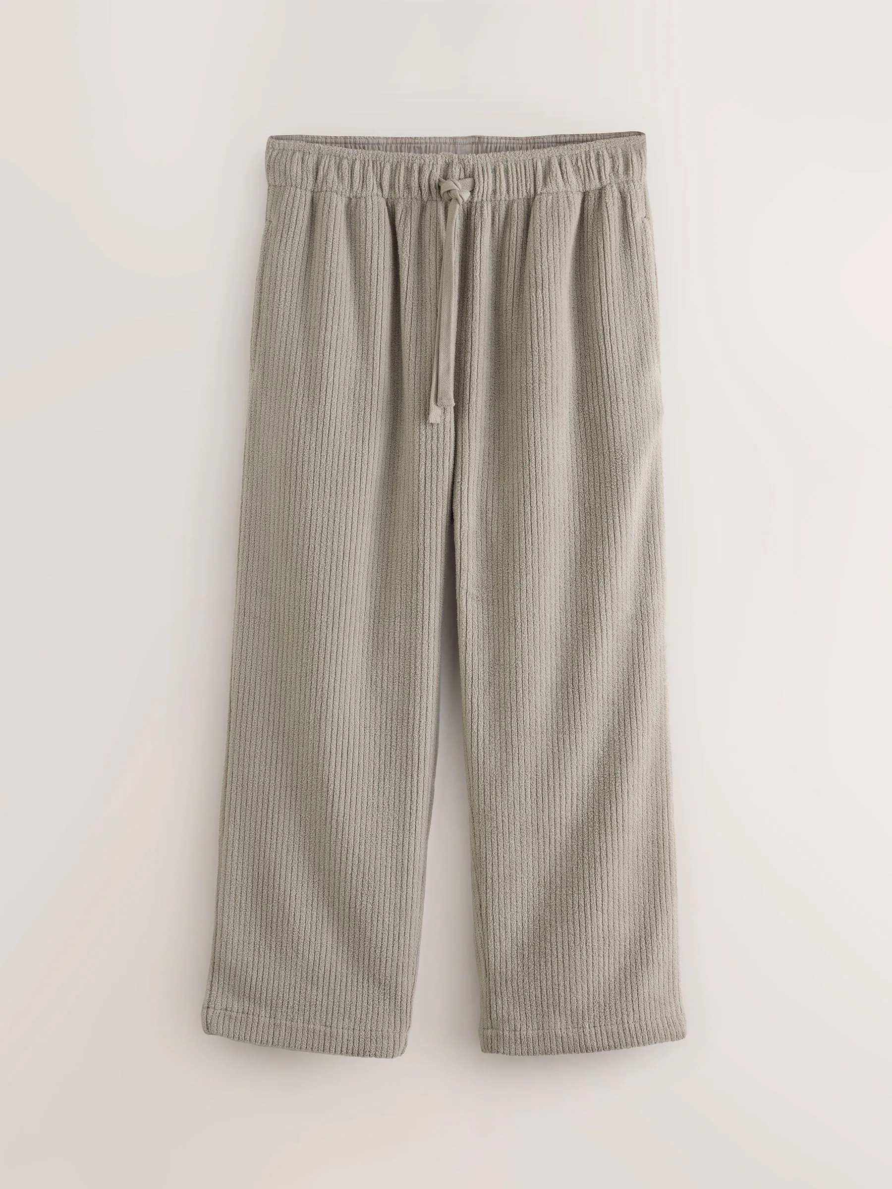 Neutraal kiezelkleurig - Borg Fleece Rib Textured Joggers