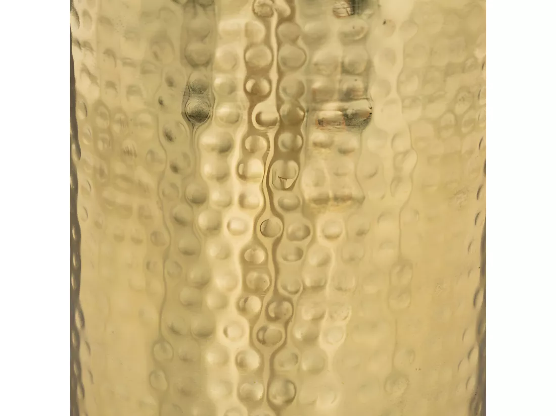 Vase en Métal Doré Martelé H 19 cm