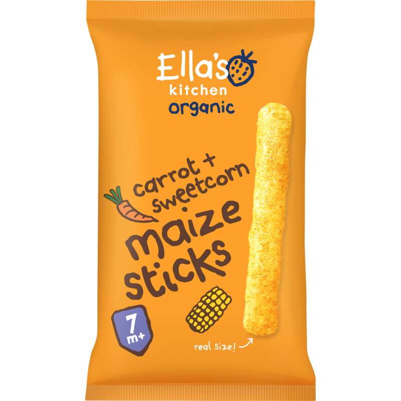 Ella's kitchen Maize sticks wortels + maïs 7m+ bio