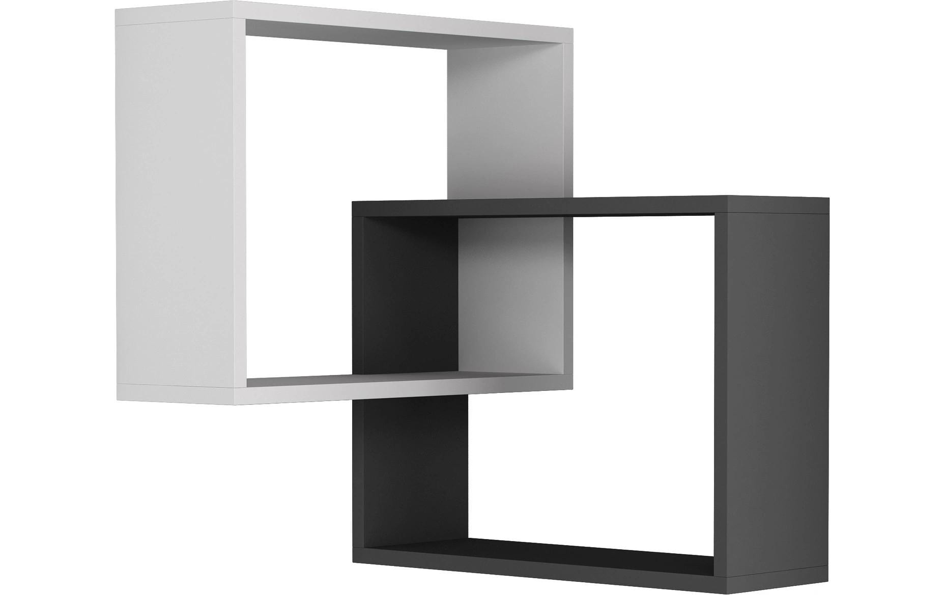 Wandregal Ring 68 x 68 x 60 cm, Schwarz/WeissRegal
