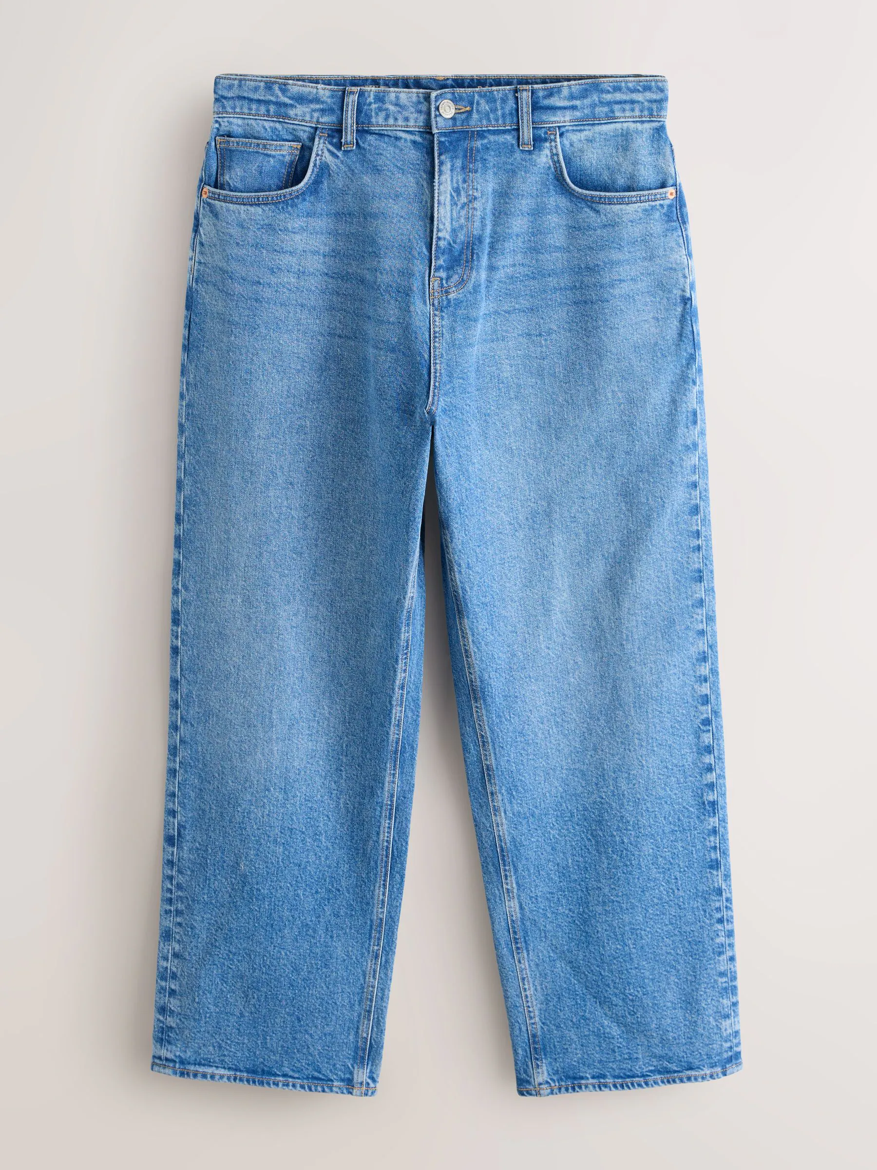 Lichtblauw - Baggy pasvorm - Vintage wash denim jeans