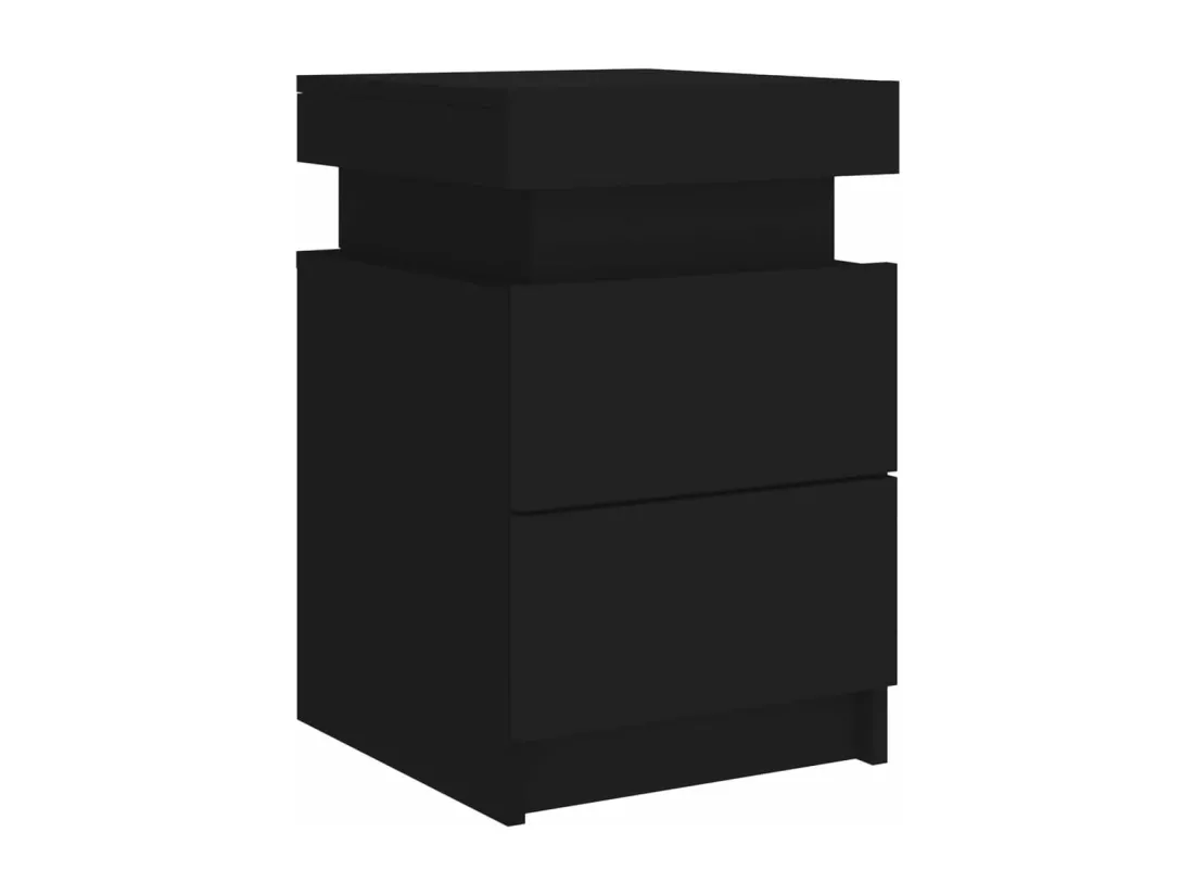 Table de chevet avec lumières LED noir 35x39x55 cm