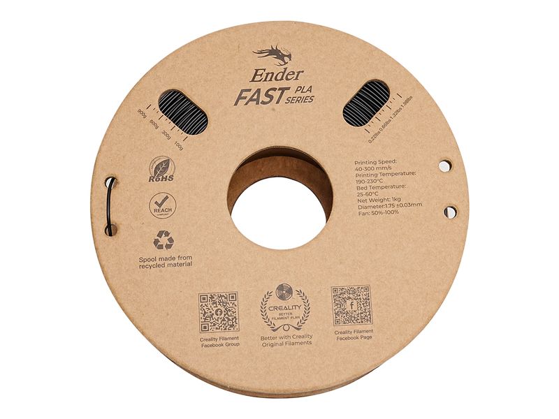 Creality Filament PLA Fast Schwarz 1.75 mm Filament für 3D-Drucker