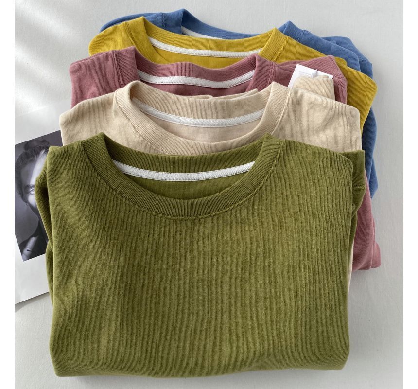 Aumoti - Sweatshirt met ronde hals en losse pasvorm