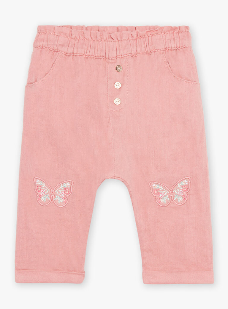 Pantalon vieux rose uni