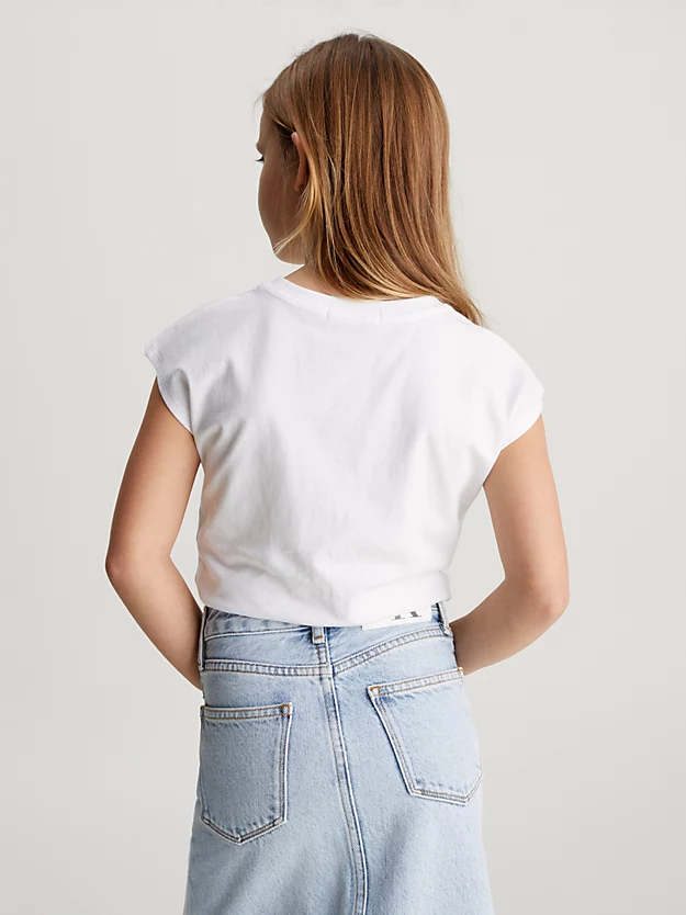 Camiseta com logo floculado de corte quadrado