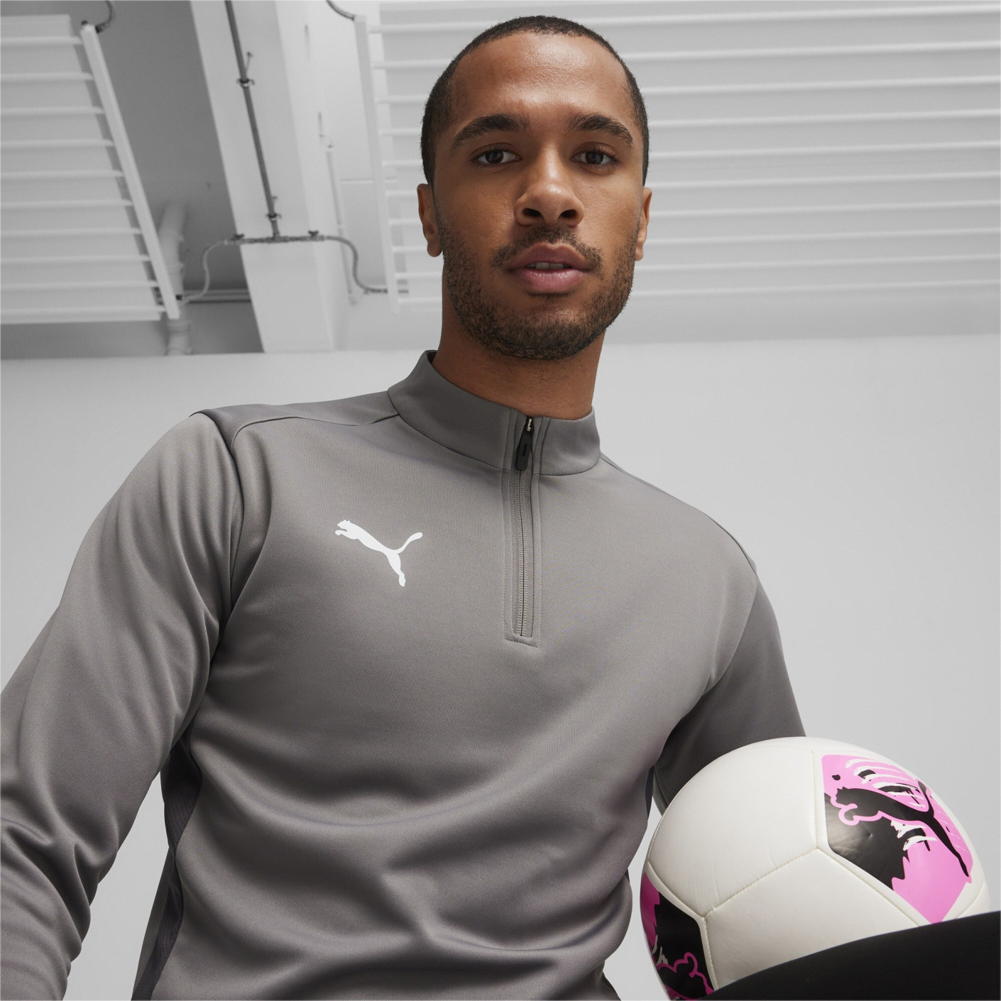 PUMA teamGOAL Trainingspak 1/4-Zip Grijs Zwart Wit