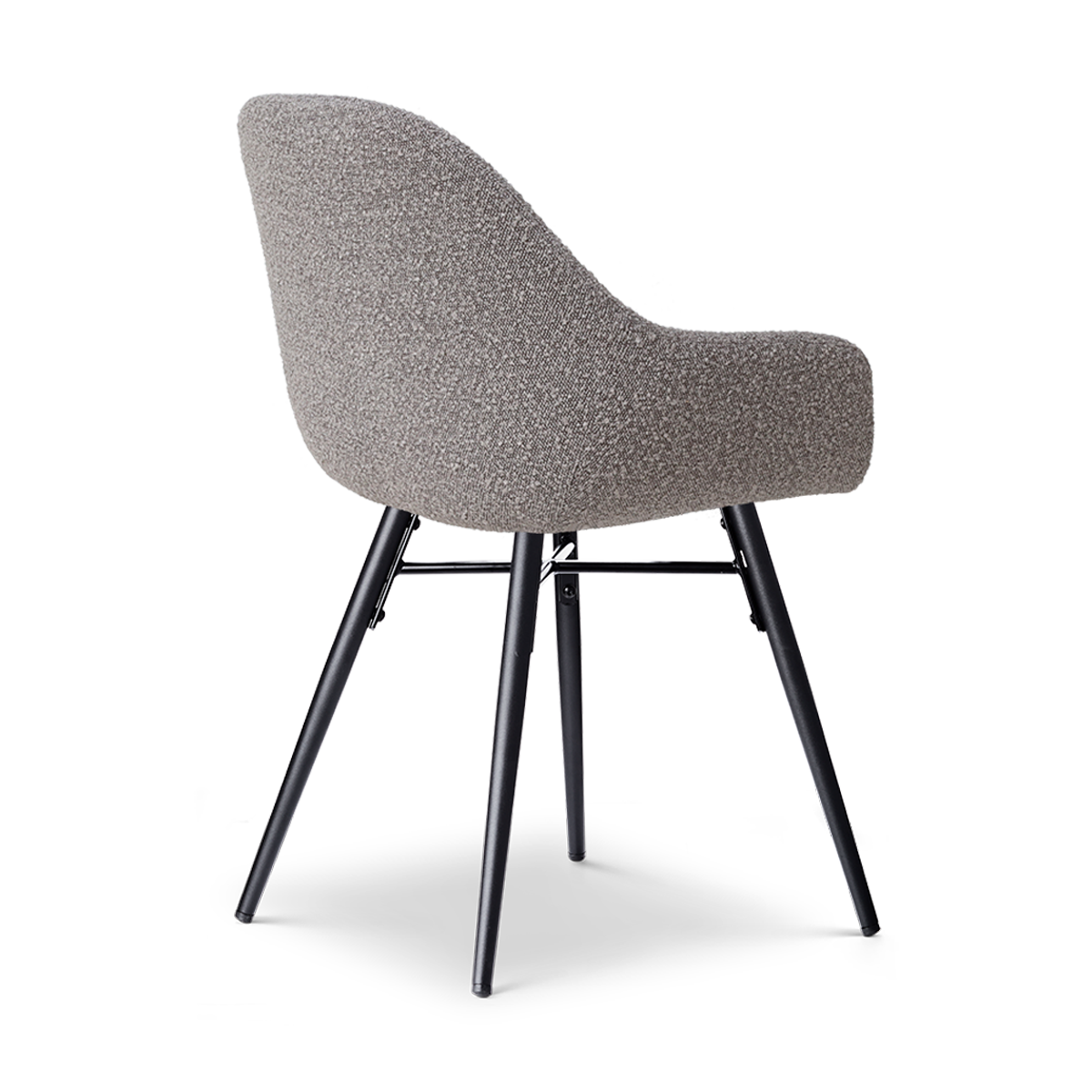 Eetkamerstoel Nena-Mae bouclé beige - zwart onderstel