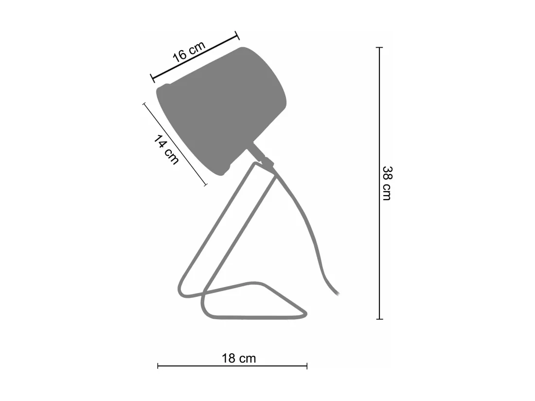 Lampe de bureau conique métal mauve 38 cm.