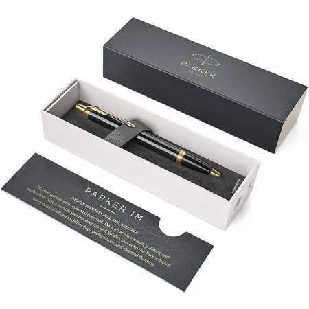 Parker IM-Kugelschreiber, schwarze Lackierung mit Goldzierteilen, M
