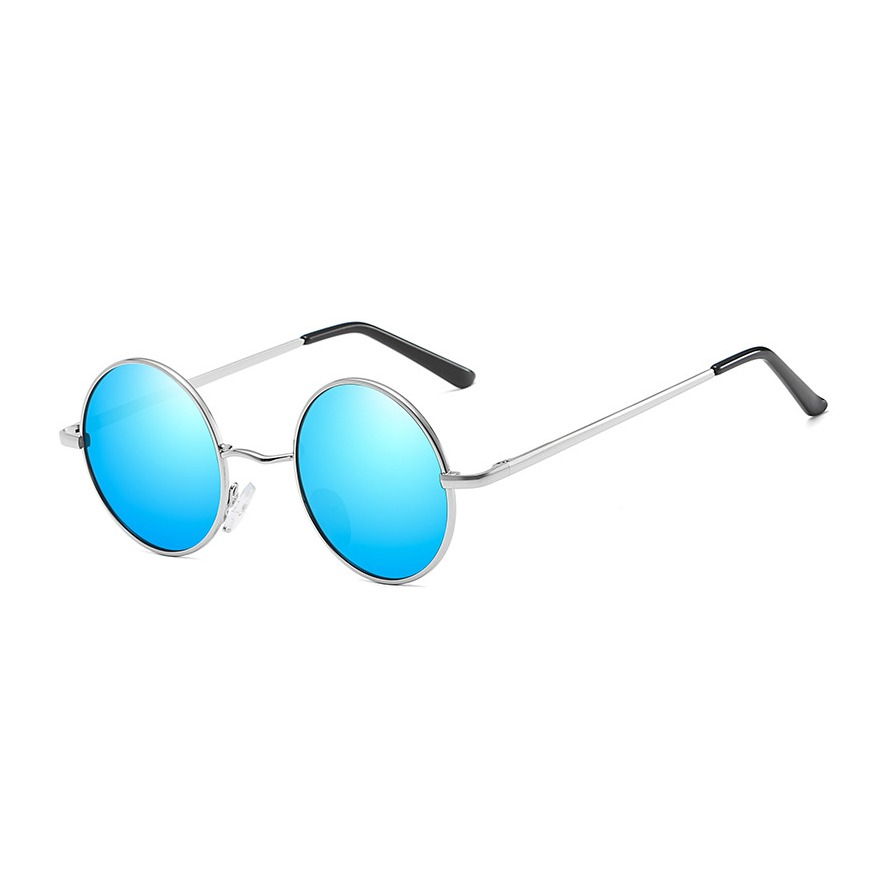 UV400 Polarisierte Sonnenbrille Vintage Nickel für Männer   Frauen - Blau / Silber