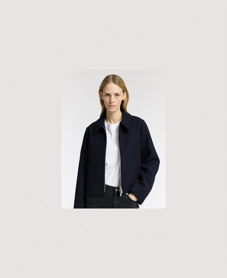 Selected Femme SLFSELMA SHORT JACKET D2 Mørkeblå