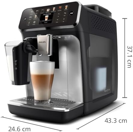 Philips Machine à Expresso Entièrement Automatique 5500 Series–20 Boissons Chaudes et Glacées, Carafe LatteGo Facile à Nettoyer, SilentBrew 40% Plus Silencieuse, QuickStart, Noir et Argent (EP5546/70) : Cuisine et Maison