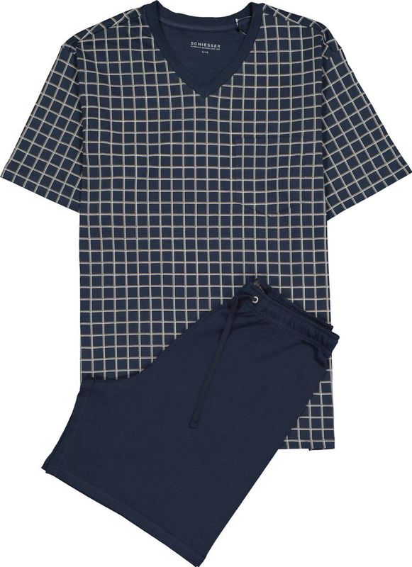 Schiesser - 159617 - Pyjama - Donkerblauw - 100% Katoen