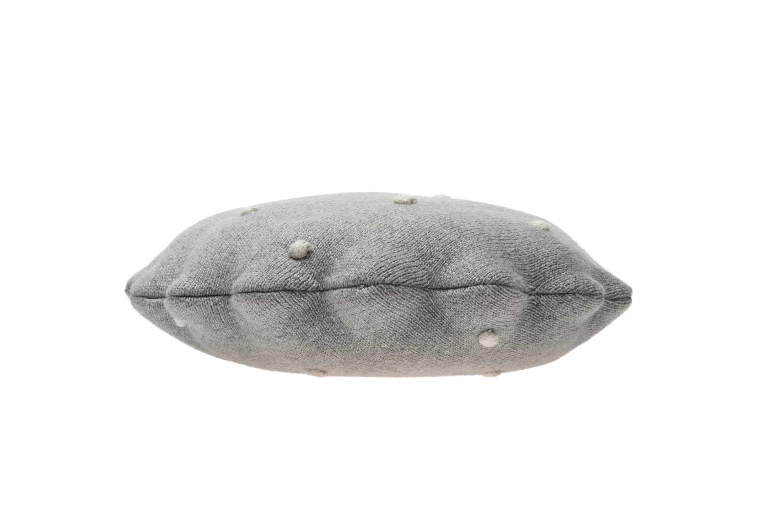 BISCUIT - Coussin rond en coton tricoté | Gris
