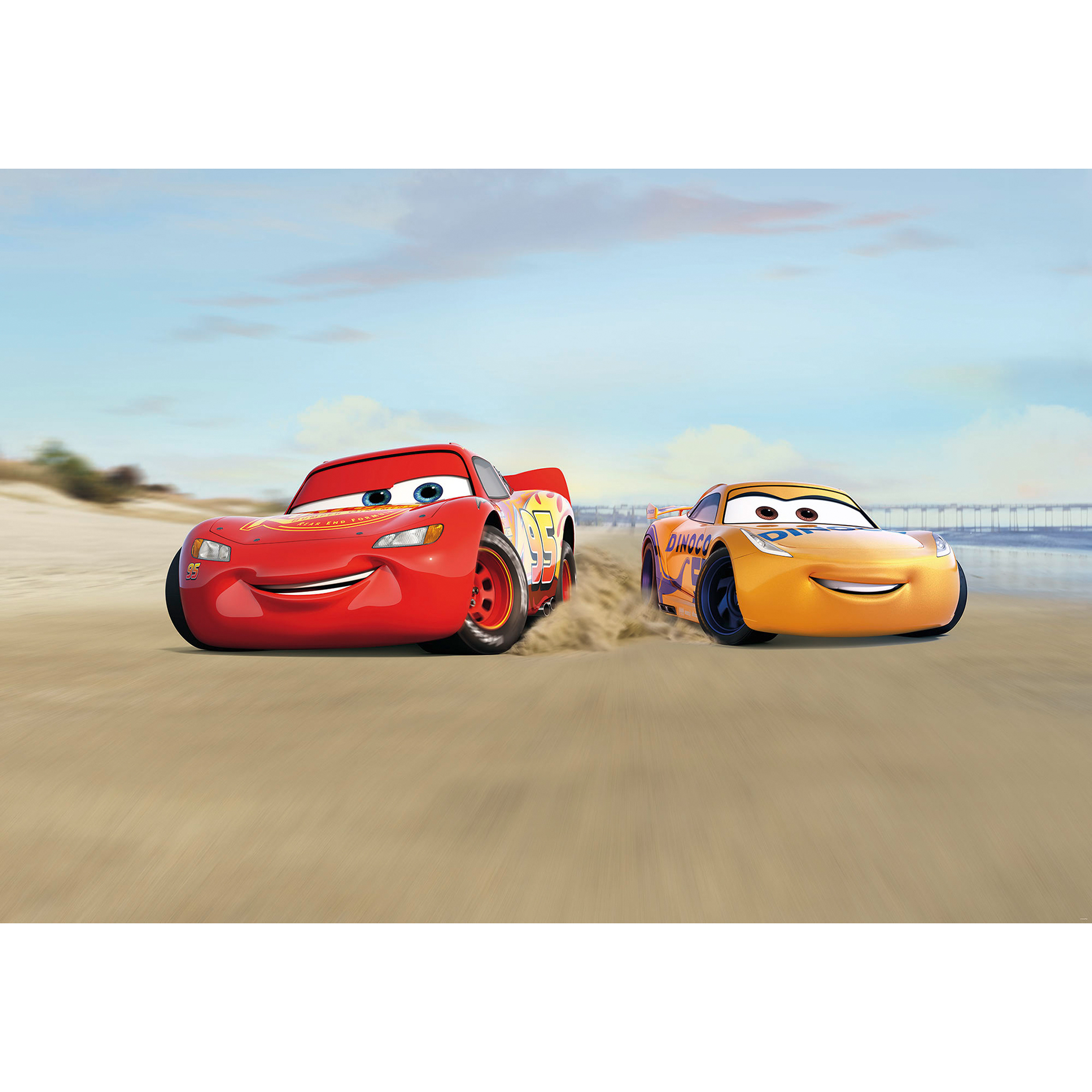 Papier-Fototapete CARS BEACH RACE - bunt - 368x254 cm