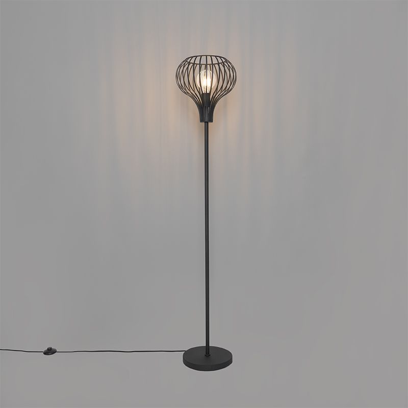 Moderne vloerlamp zwart - Saffira