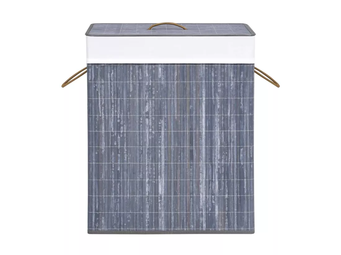 Panier à linge Bambou Gris 83 L