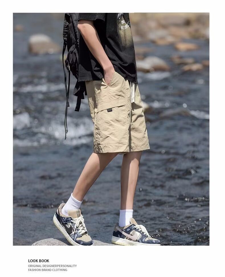 Urtishia - Hoge taille, effen, wijde cargoshorts