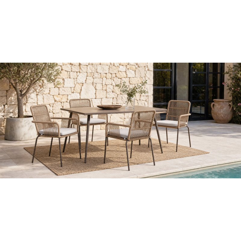 Chaise Samanta - corde - pieds acier galvanisé