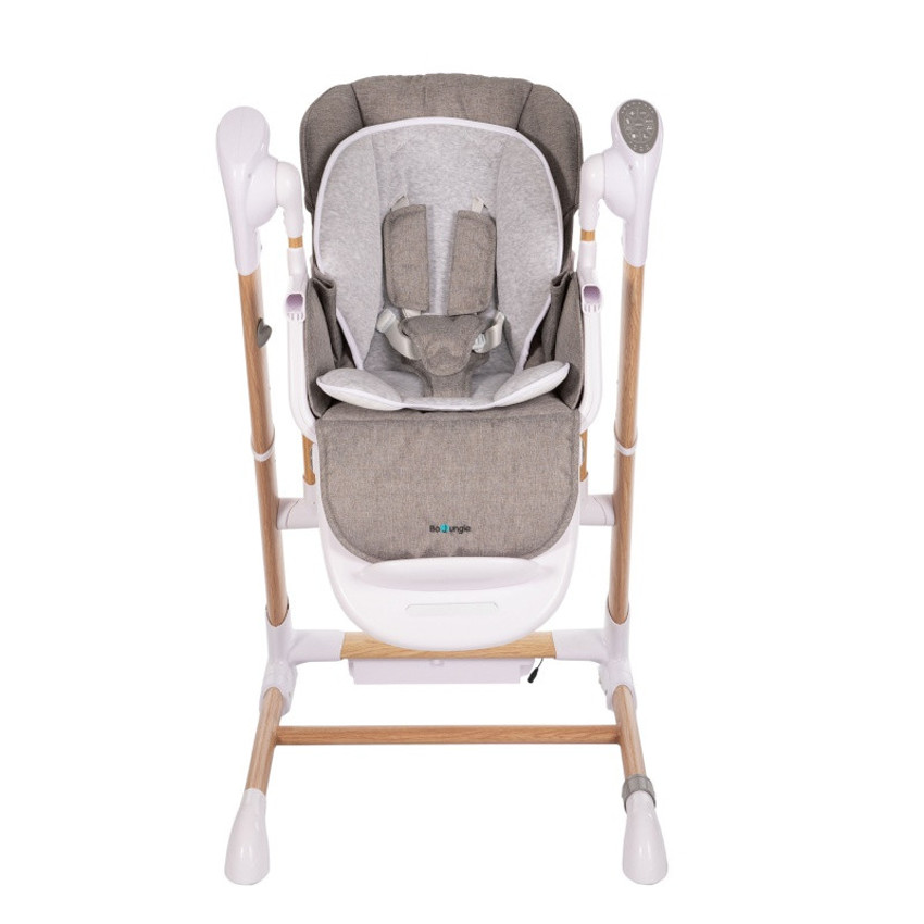 Chaise-haute connectée réglable avec fonction balancelle - Pure white