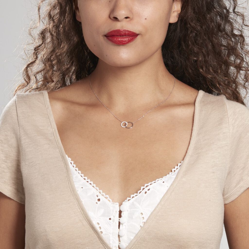 Collier Or Blanc Nesrine Oxydes