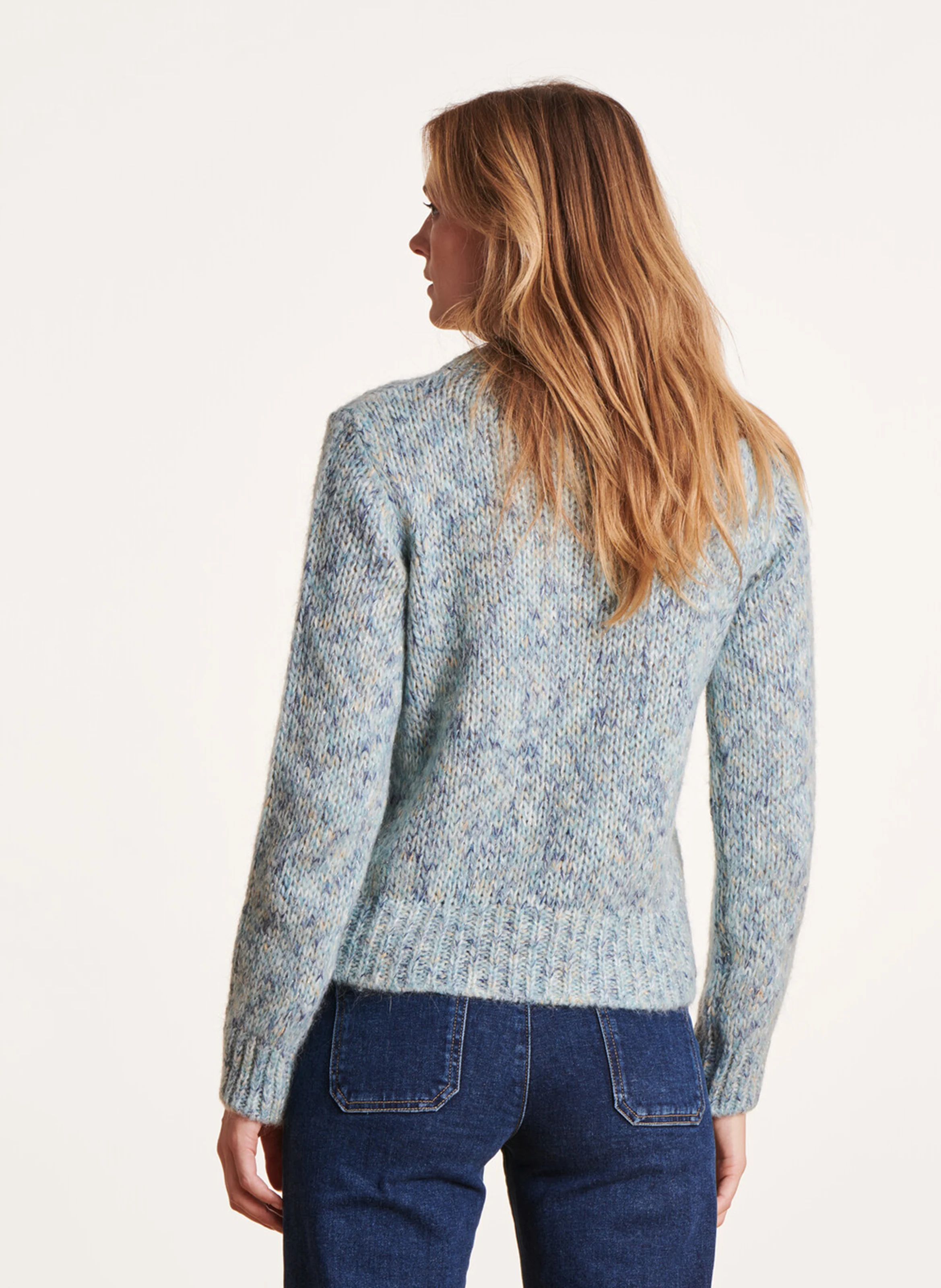 Pull col rond | Bleu