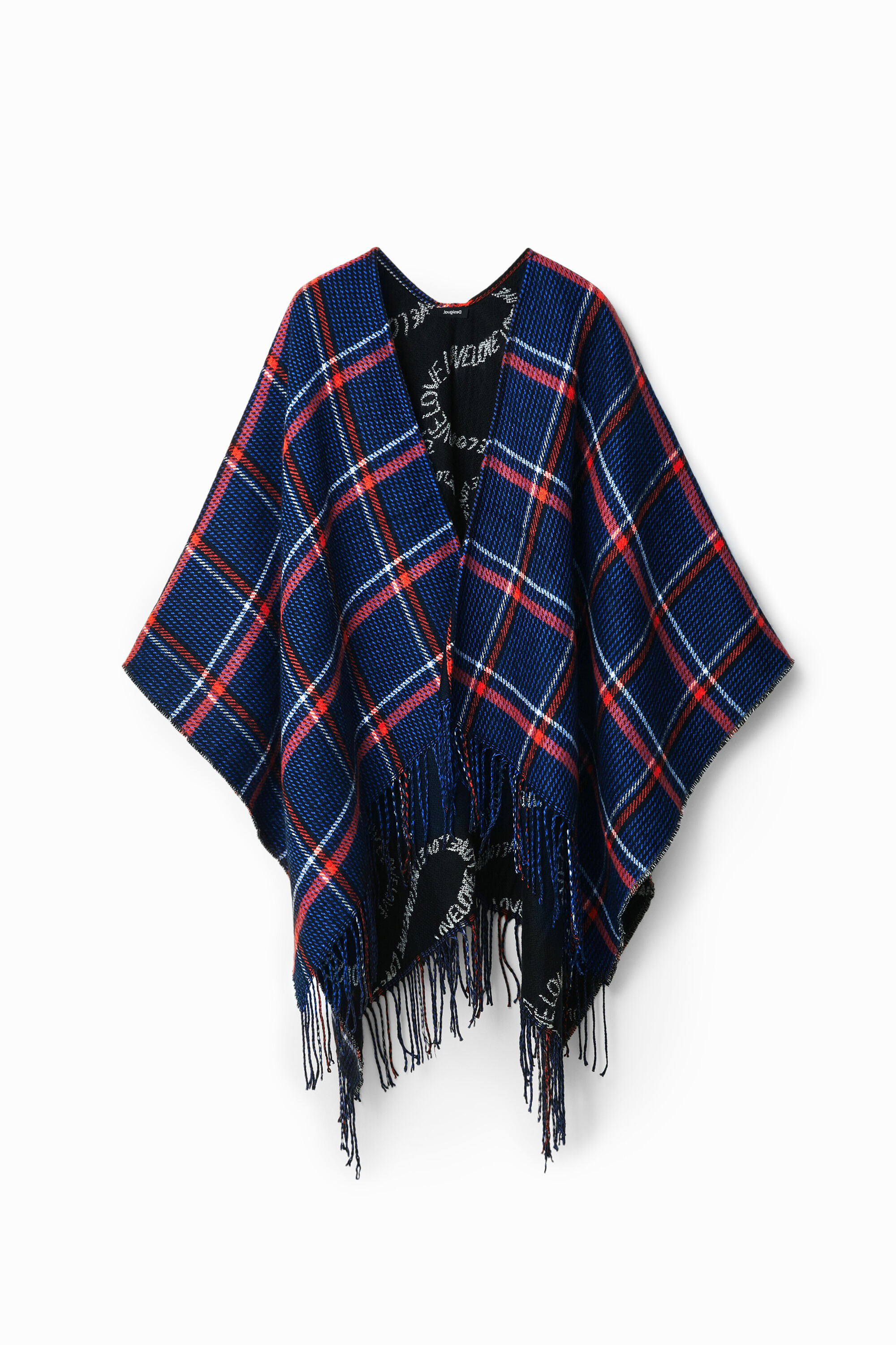 Poncho xadrez reversível