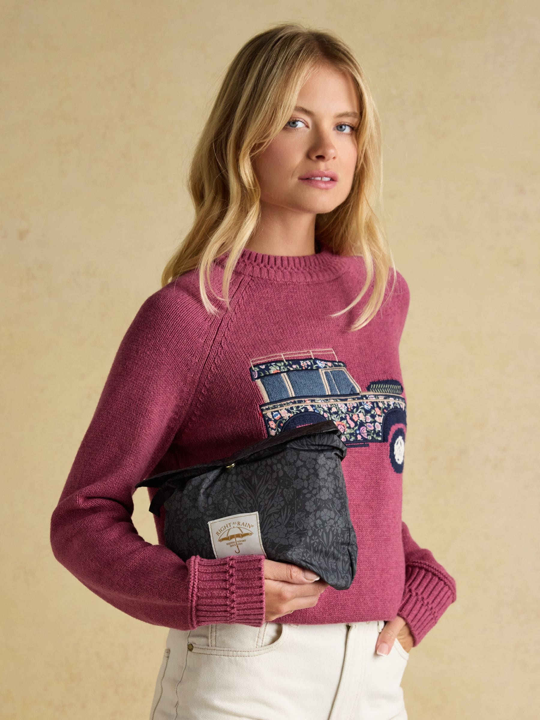 Zwart - Joules Holkham waterdichte opvouwbare regenjas met capuchon