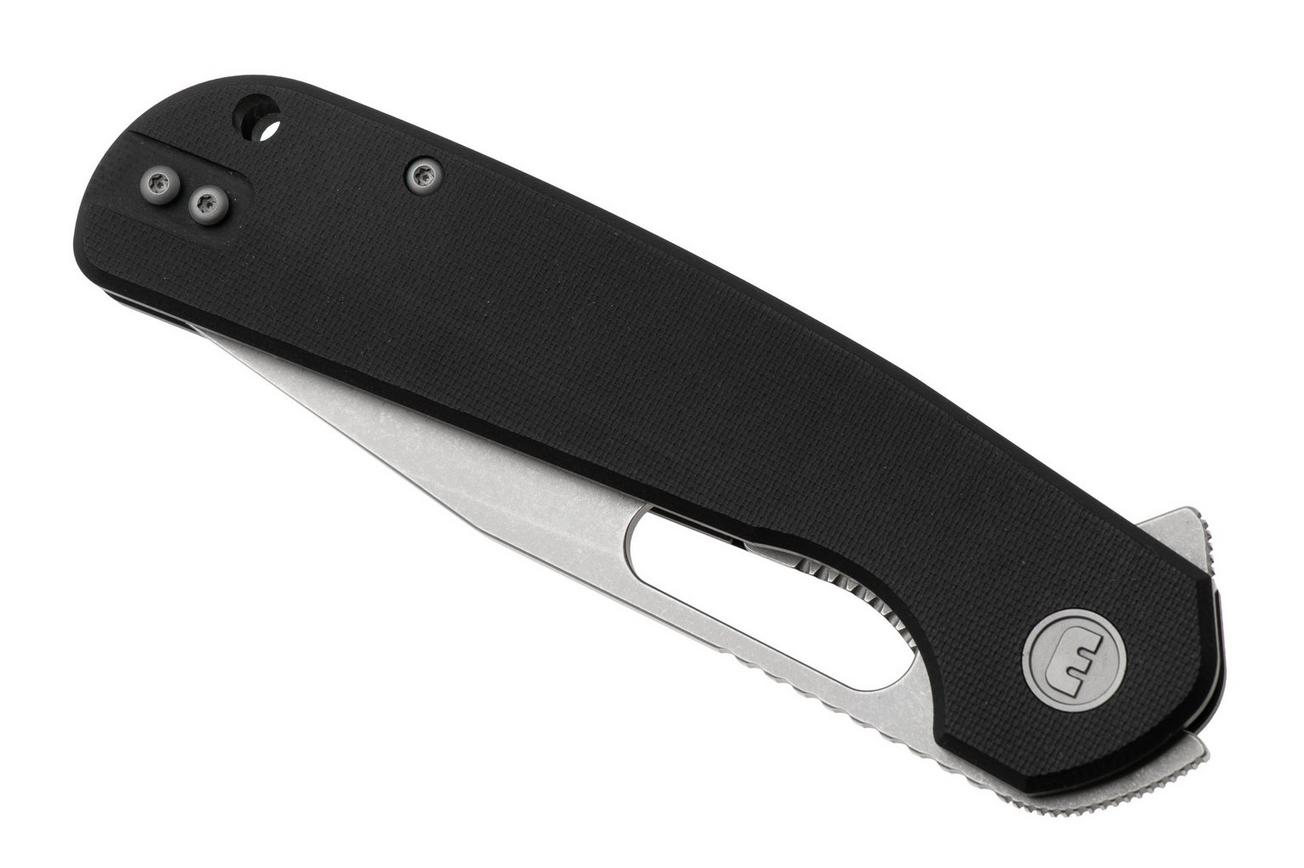 Eutektik Trinity TRI-BSW-L Stonewashed 14C28N, Black G10, linkshandig zakmes