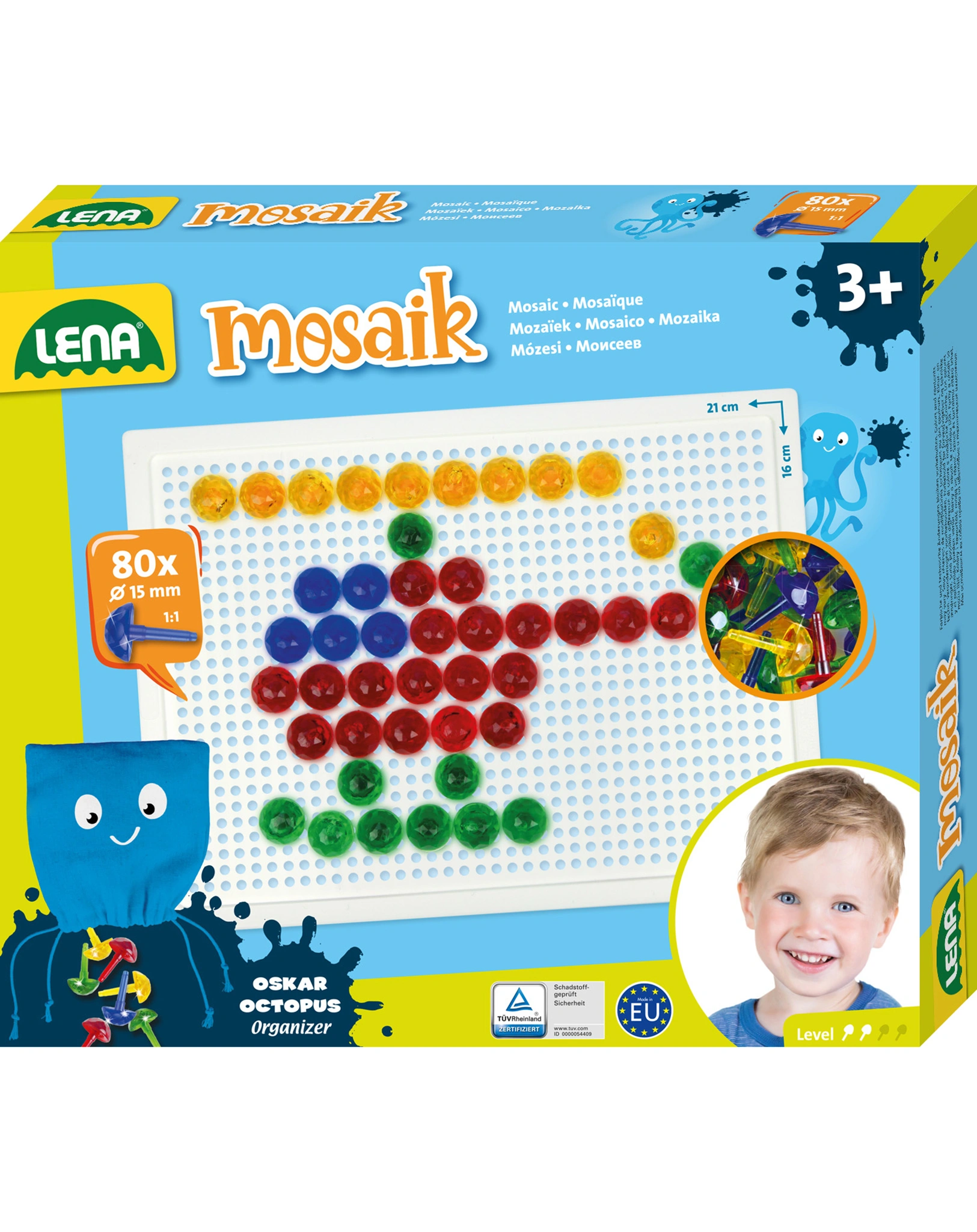 Mosaik-Set TRANSPARENT (15 mm) 80-teilig