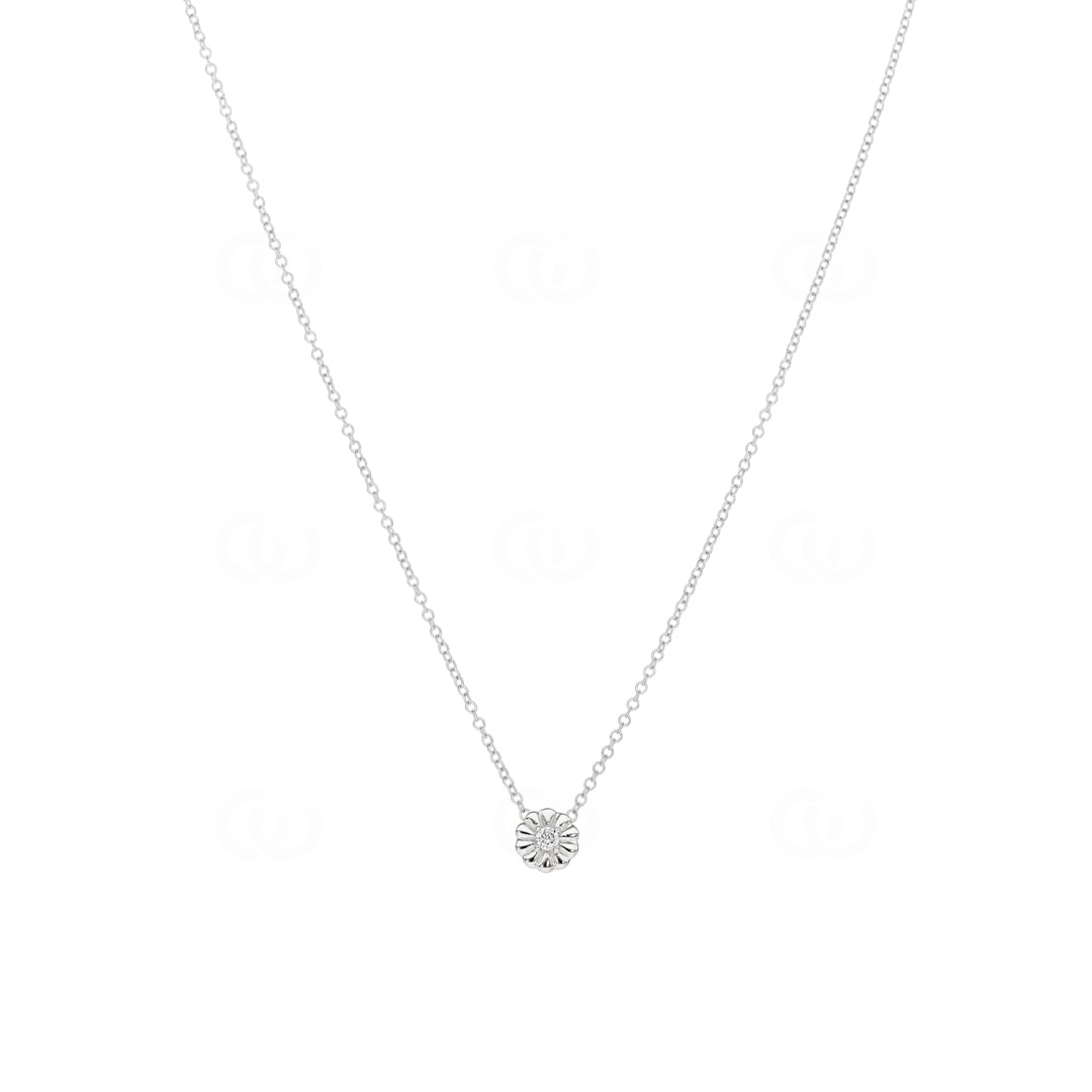 Collier mit Anhänger 750/18 K Weissgold mit Diamant 0.04ct H/Si