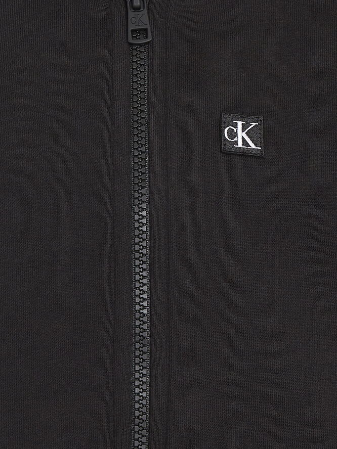 Calvin Klein MONOGRAM MINI BADGE ZIP-THROUGH Ck black