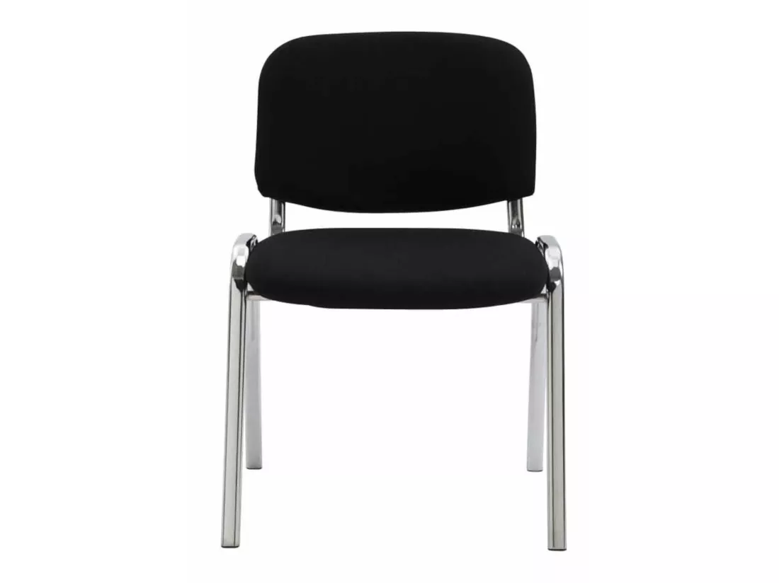 Lot de 4 Chaise de conférence - Tissu & Métal chromé - Noir - Ken