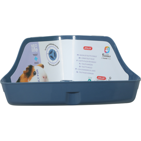 Toilette d'angle Neolife en plastique pour cochon d'inde