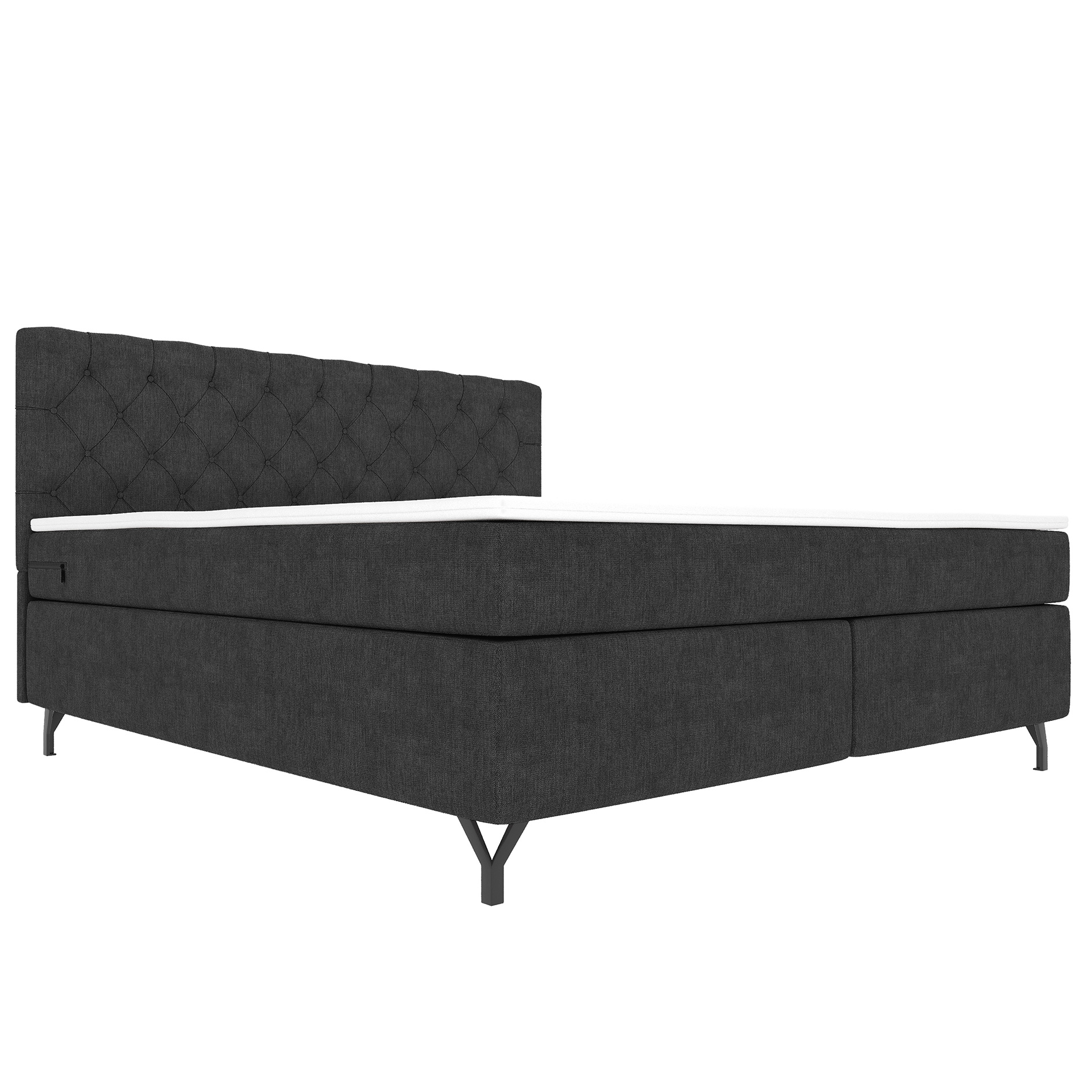 Boxspringbett - grau - inklusive Topper - 180x200 cm