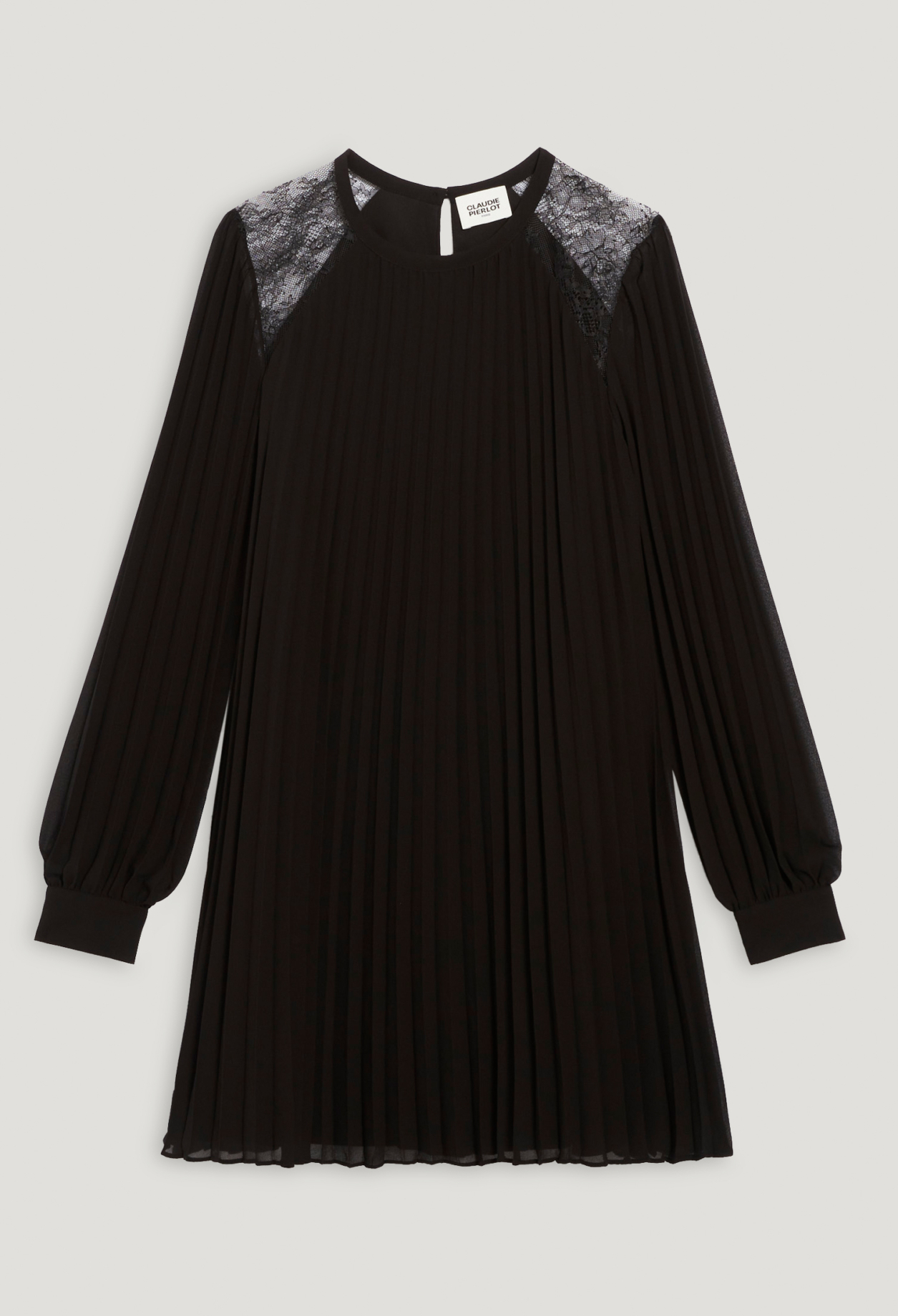 Robe courte plissee noire