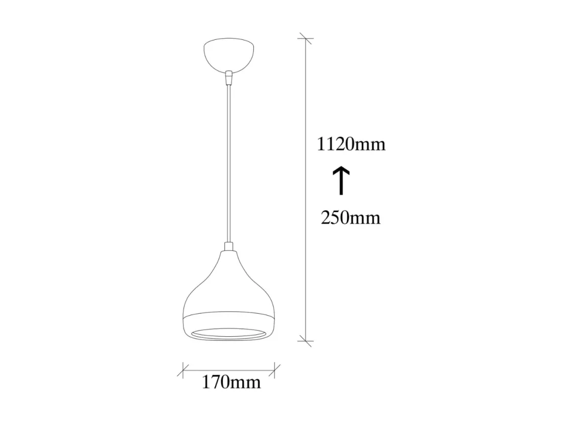 Suspension filaire noire et cuivrée MAYA