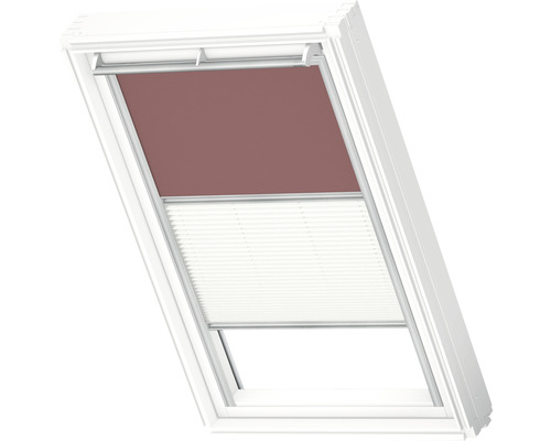 VELUX Advantage Set: Verduisterend rolgordijn, massief palissander, en plisségordijn, wit, handmatig, aluminium frame DFD C02 4578S