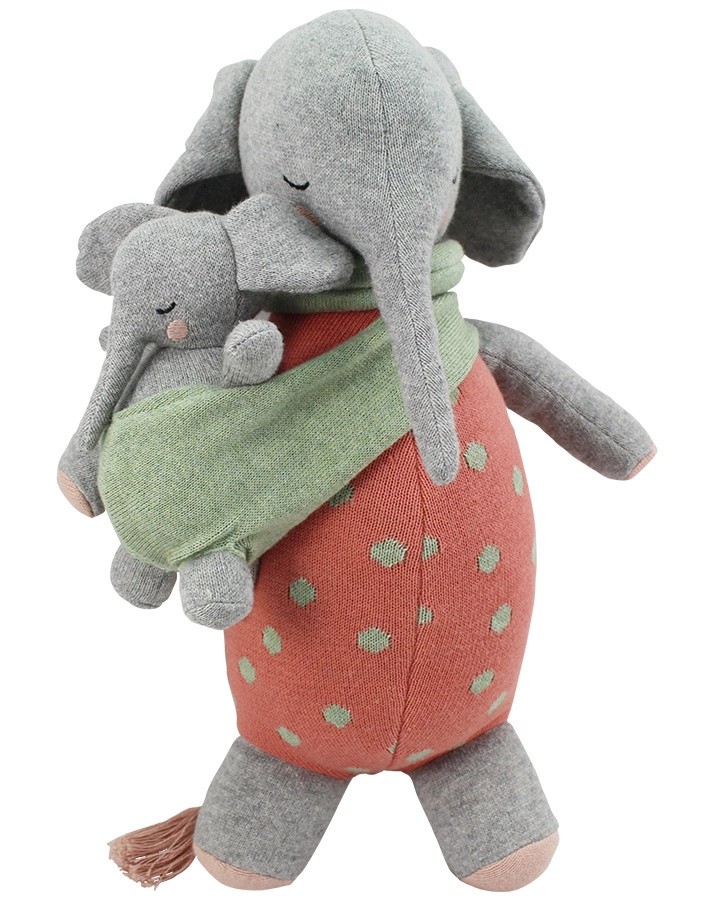Kuscheltier ELEFANTENMUTTER MARLENE MIT BABY in bunt