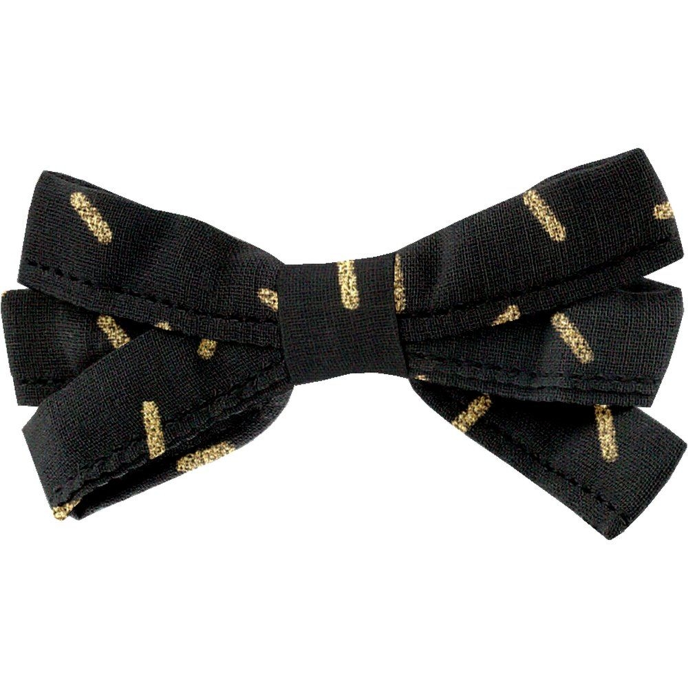 Barrette Ruban Paille Dorée Noir