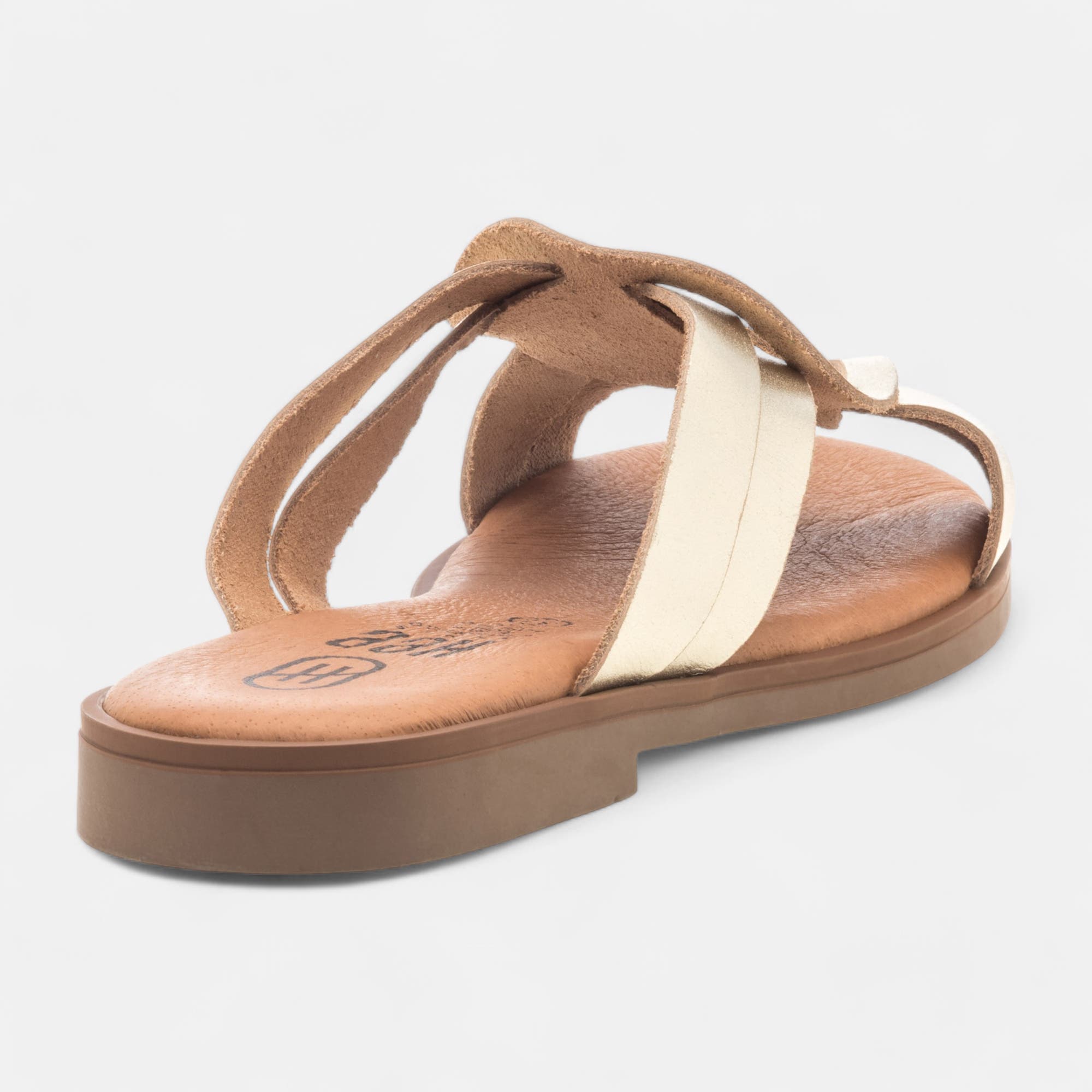 Mules Femme en cuir or