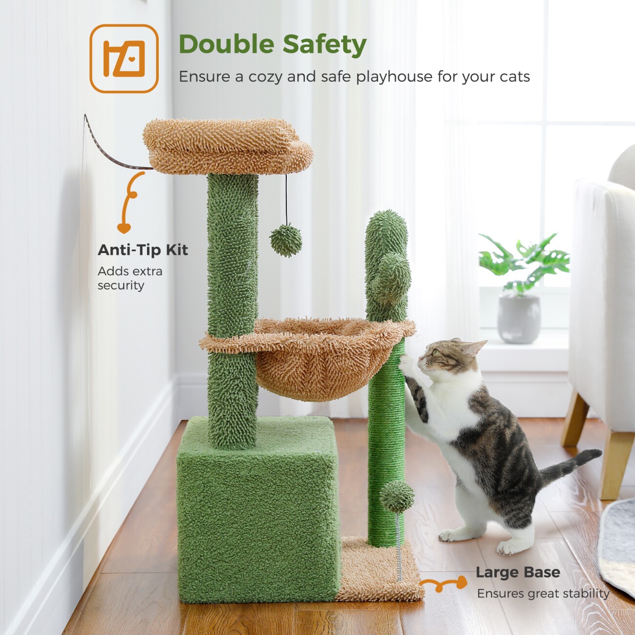 Pawz Road Kleiner Kratzbaum 83cm grün