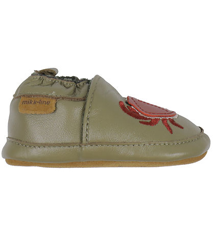 Mikk-Line Leder-Krabbelschuhe - Seetang