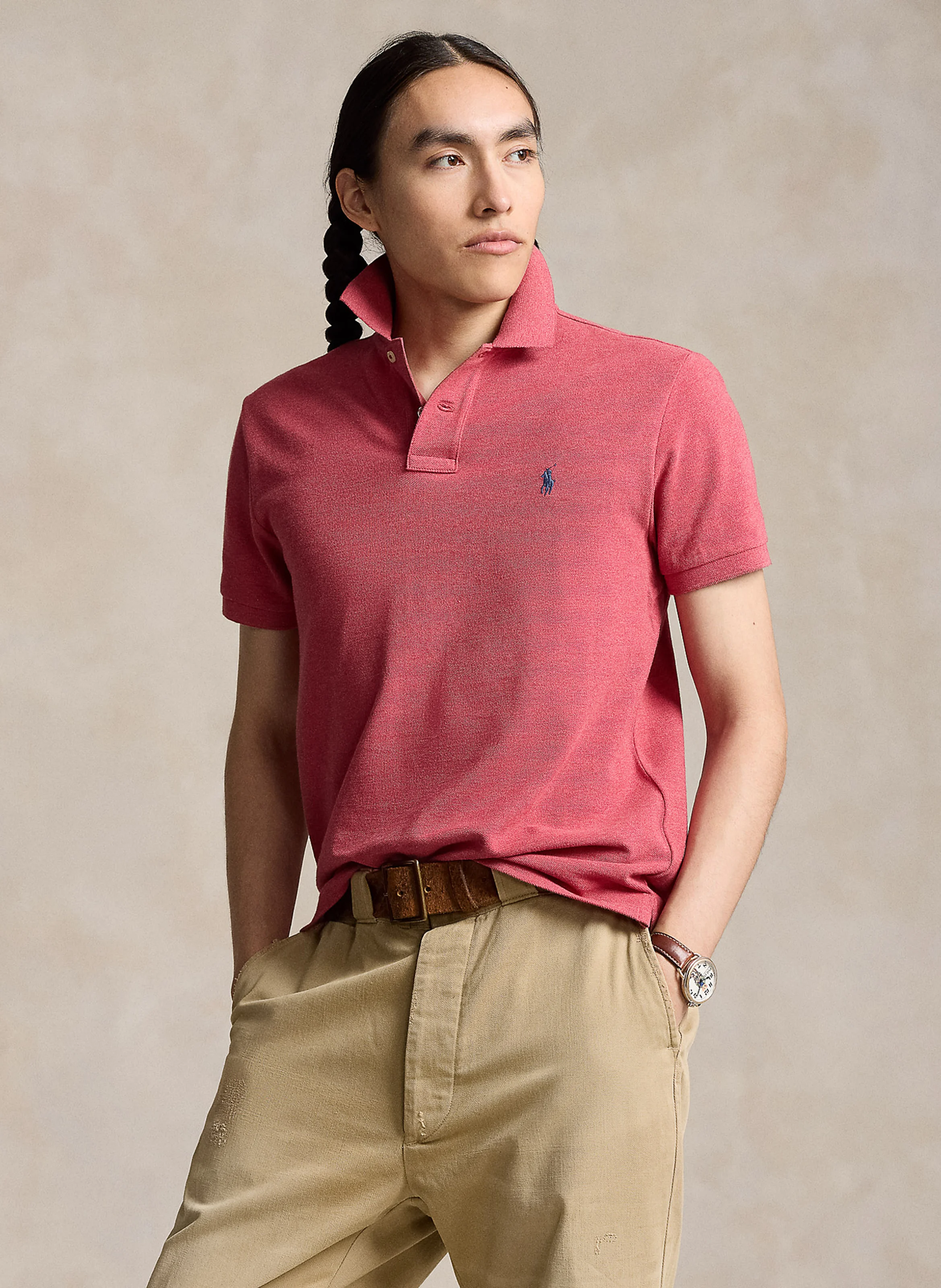 Polo slim-fit en coton | Rouge