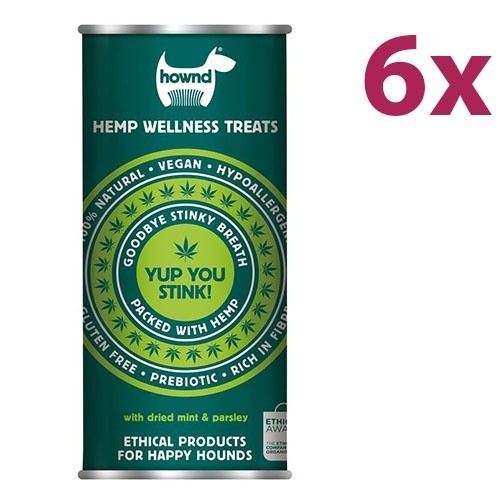 Pacote com 6 petiscos veganos para cães 