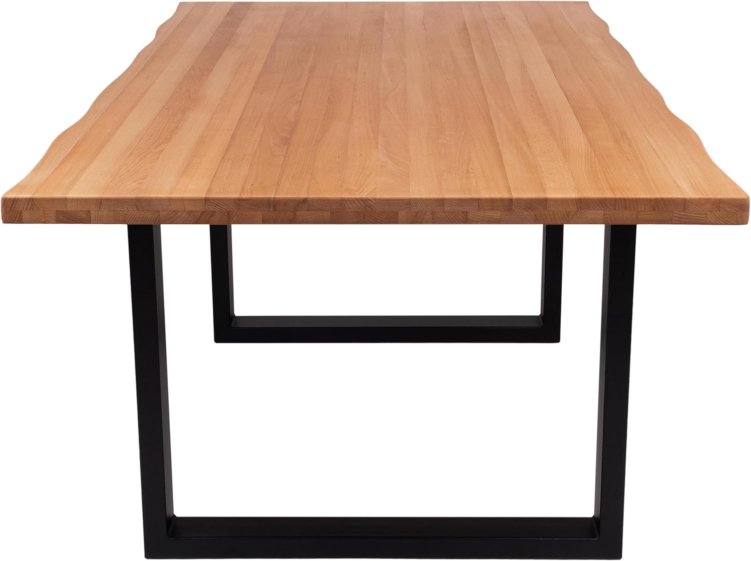 Krok Wood Esstisch Dublin aus Massivholz mit Metallbeine (Buche, 200 x 90 x 75 cm)