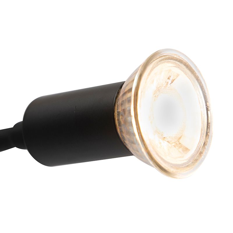 Moderne wandlamp zwart met USB en vierkante zwarte kap - Zeno